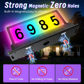 Cybrasc IP65 weatherproof solar address sign withstands outdoor conditions