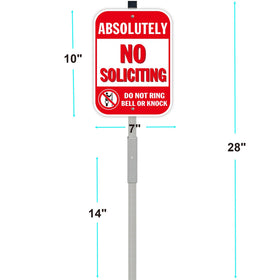 Cyedamu No Soliciting sign with 28-inch stake included