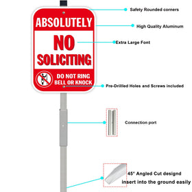 Cyedamu No Soliciting sign front door placement guiding visitors