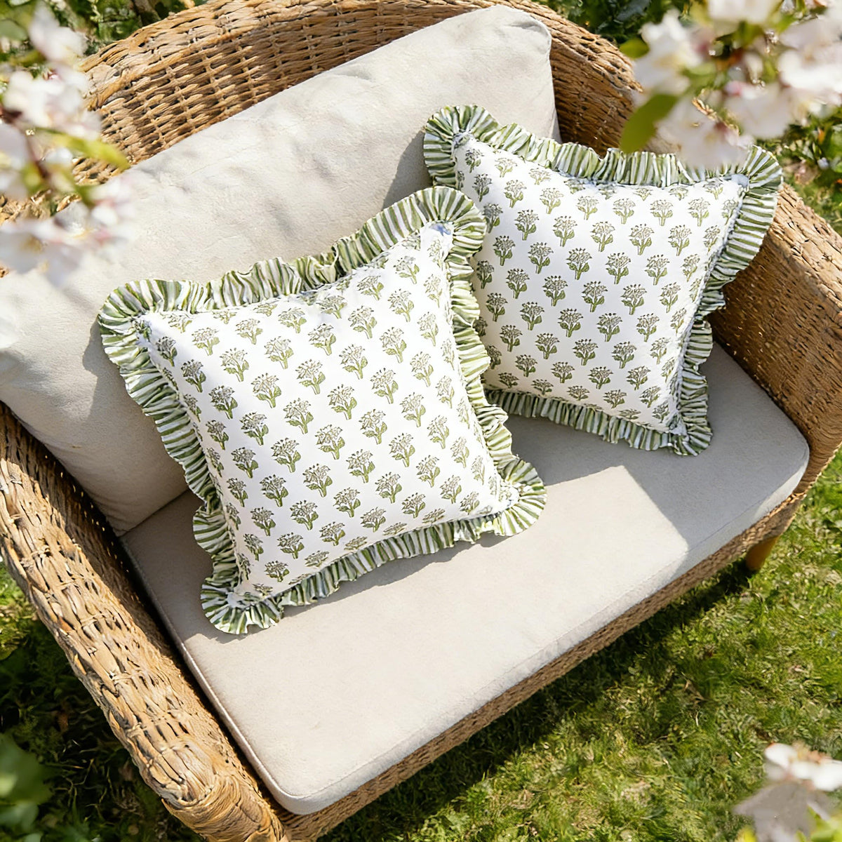 Cygnus decorative outdoor pillow cover enhances any patio or garden bench.