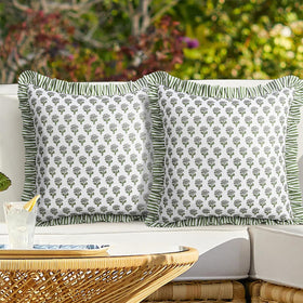 Cygnus set of two pillow covers fits standard 18x18 inserts.