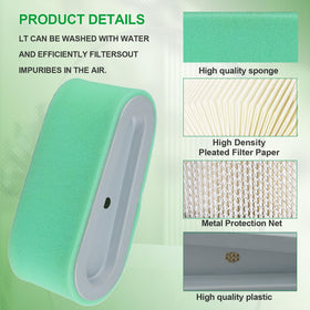 Cyleto 493909 air filter label with compatibility details