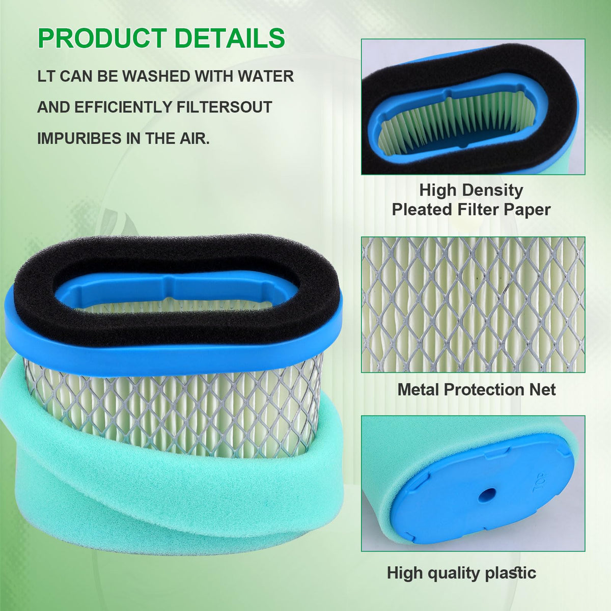 Cyleto Briggs & Stratton 498596 compatible filter element safeguards performance in dusty environments.