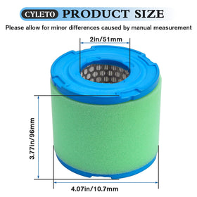 Cyleto air filter for Briggs Stratton 393957S packaging highlights easy replacement