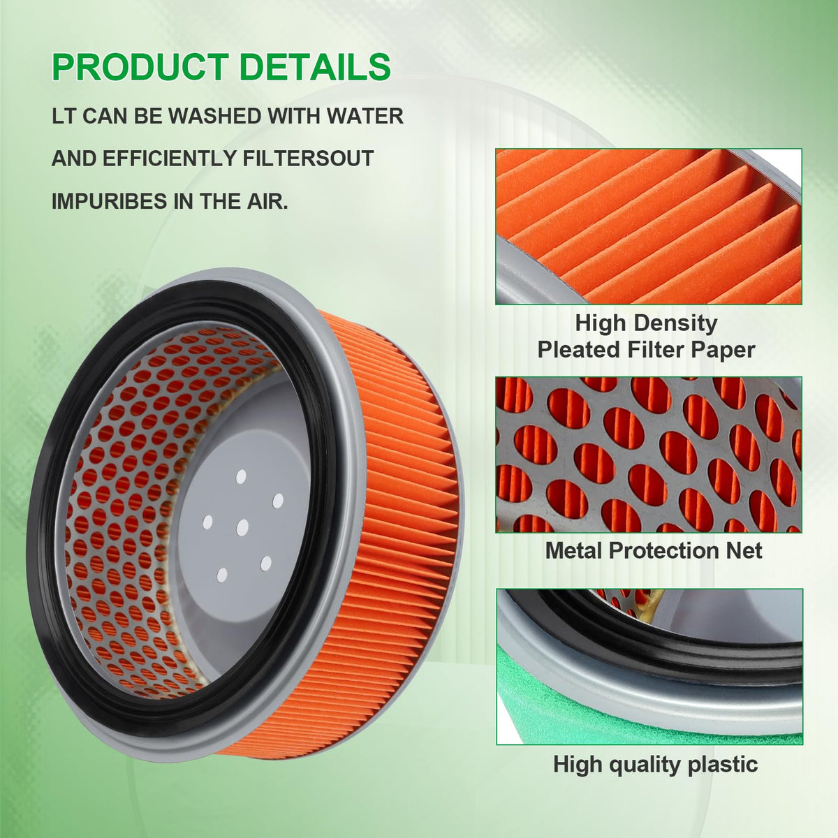 Cyleto air filter Kawasaki 11013-2186 protects against dust while maintaining steady airflow.