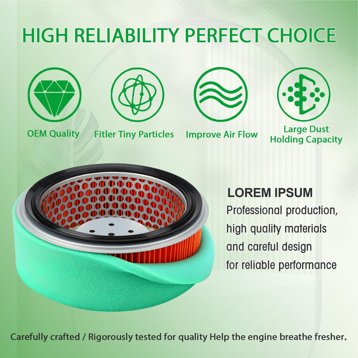 Cyleto air filter Kawasaki 11013-2195 supports engine longevity with clean intake.