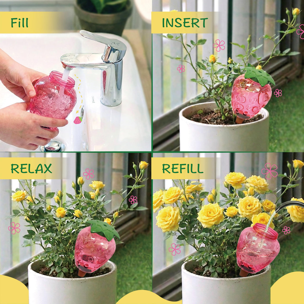 Cynevaris self-watering bulb in pot supports effortless plant care