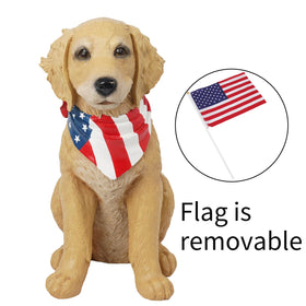 Cynkeyee resin dog statue serves as a charming centerpiece.