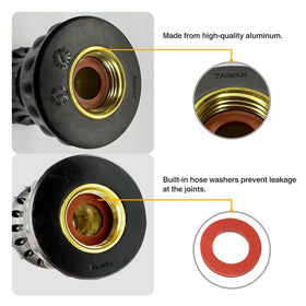 Durable Cyprium water nozzle with anodized aluminum construction