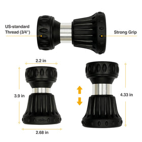 Cyprium water nozzle with multiple spray settings for versatile watering