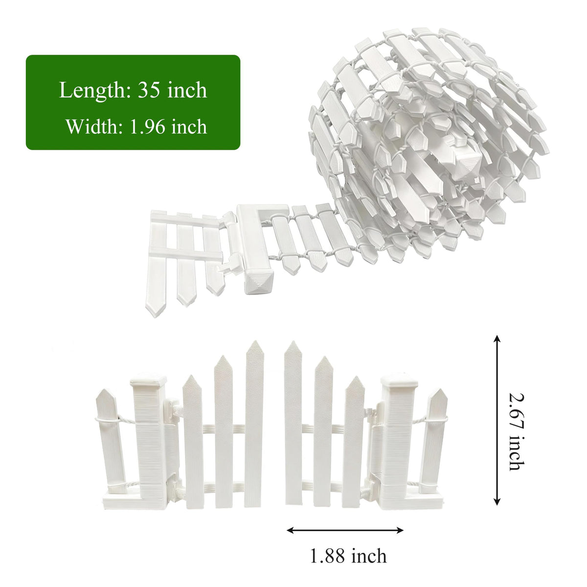 Cyraft white wooden dollhouse fence border for tidy yard scenes