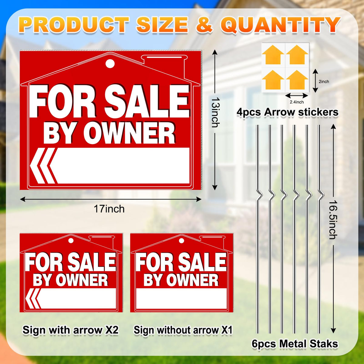 Cyrico arrow stickers help guide buyers to the property