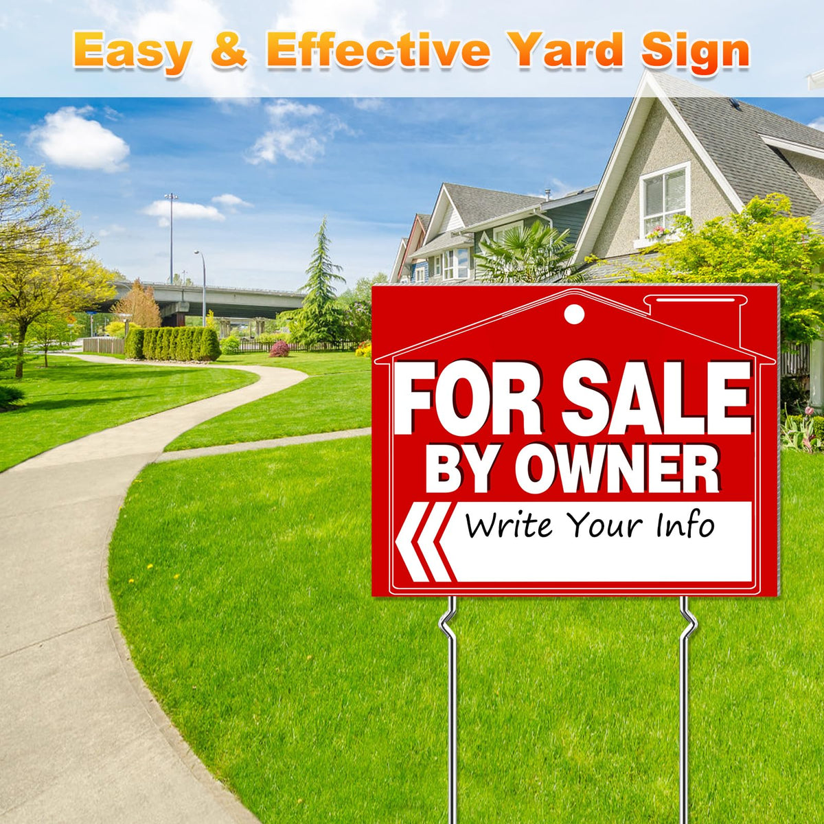 Cyrico durable FSBO sign set suitable for real estate and private sales