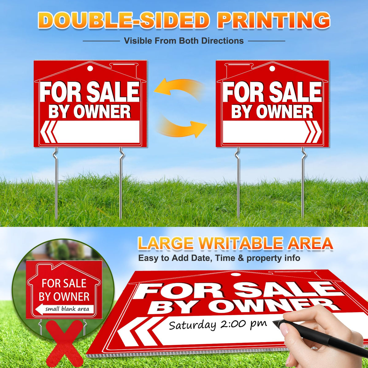 Cyrico large writing area lets you customize sale details