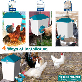 Cyrico rainproof lid blocks rain and keeps feed clean.