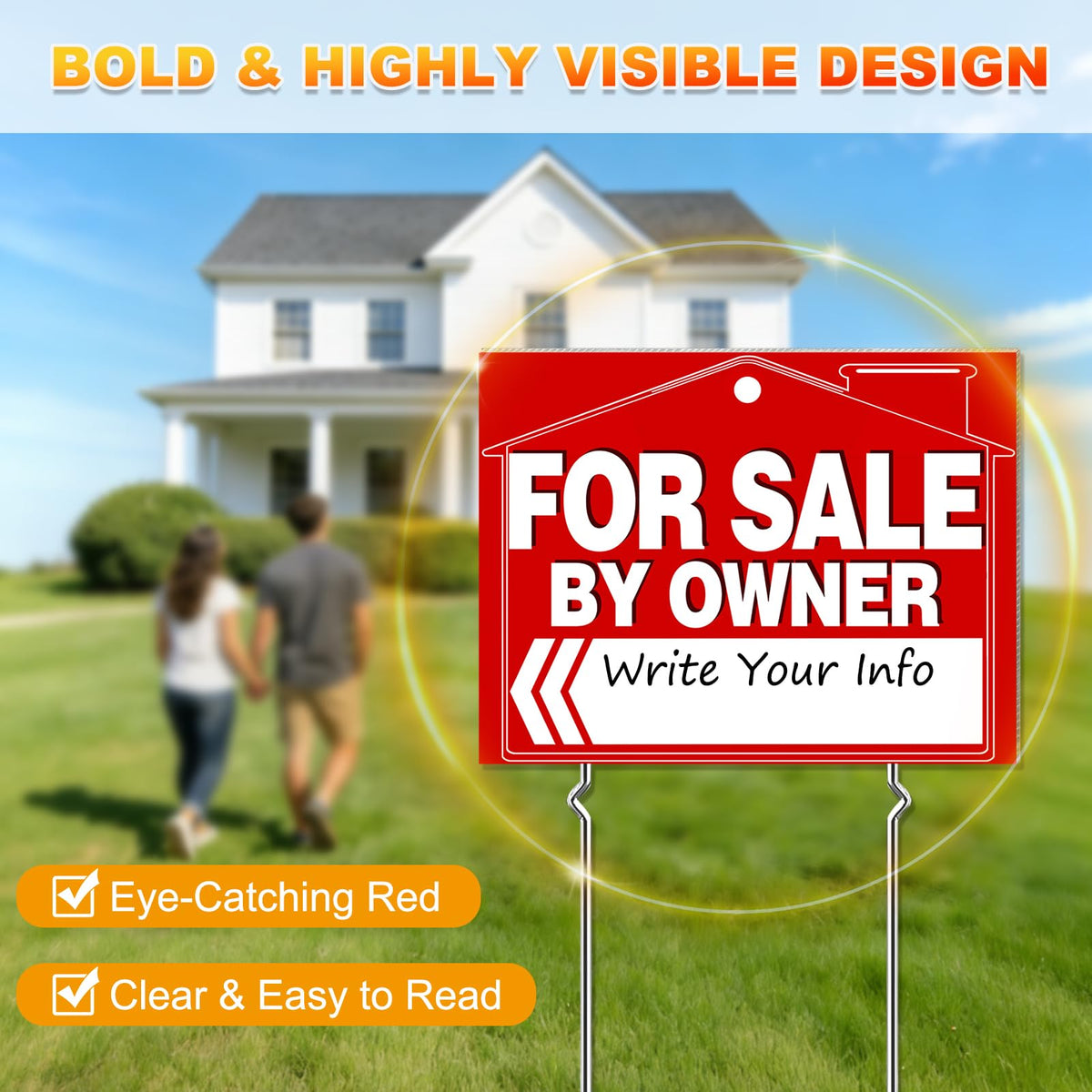Cyrico weather-resistant yard sign in 4mm corrugated plastic withstands outdoor conditions