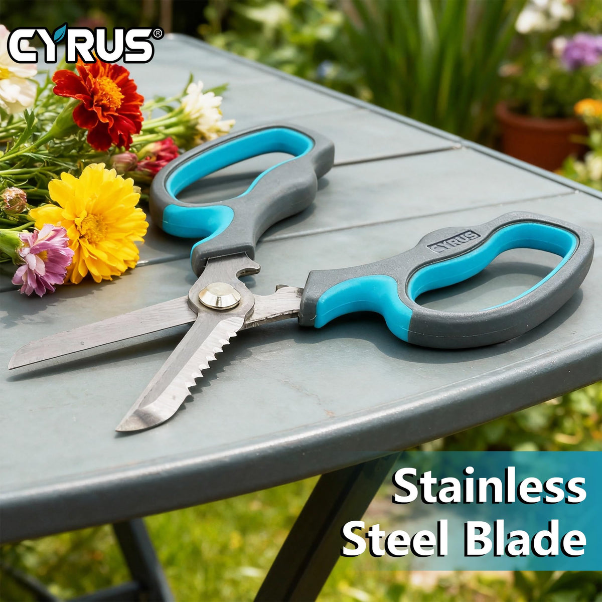 CYRUS pruning shears 7.5 inches ideal for roses and delicate flowers
