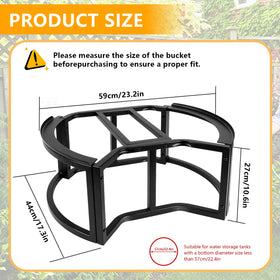 CYTMALHG rain barrel stand outdoors providing stable support on uneven ground.