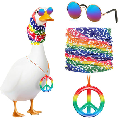 CYUXING 3Pcs hip hop porch goose suit adds playful style to lawn statues.
