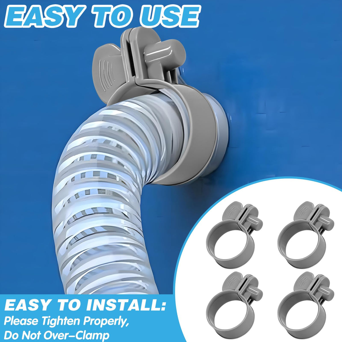 CYUXING durable plastic clamps resist chlorine and sunlight for outdoor pool use