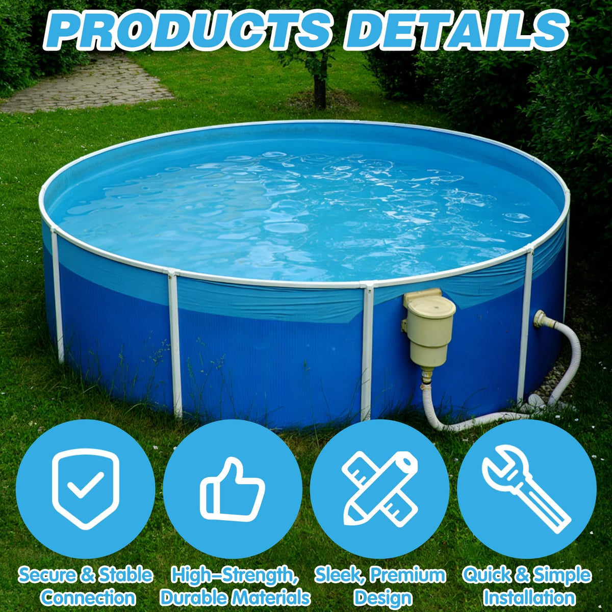 CYUXING pack of four ready for multiple pool connections and replacements
