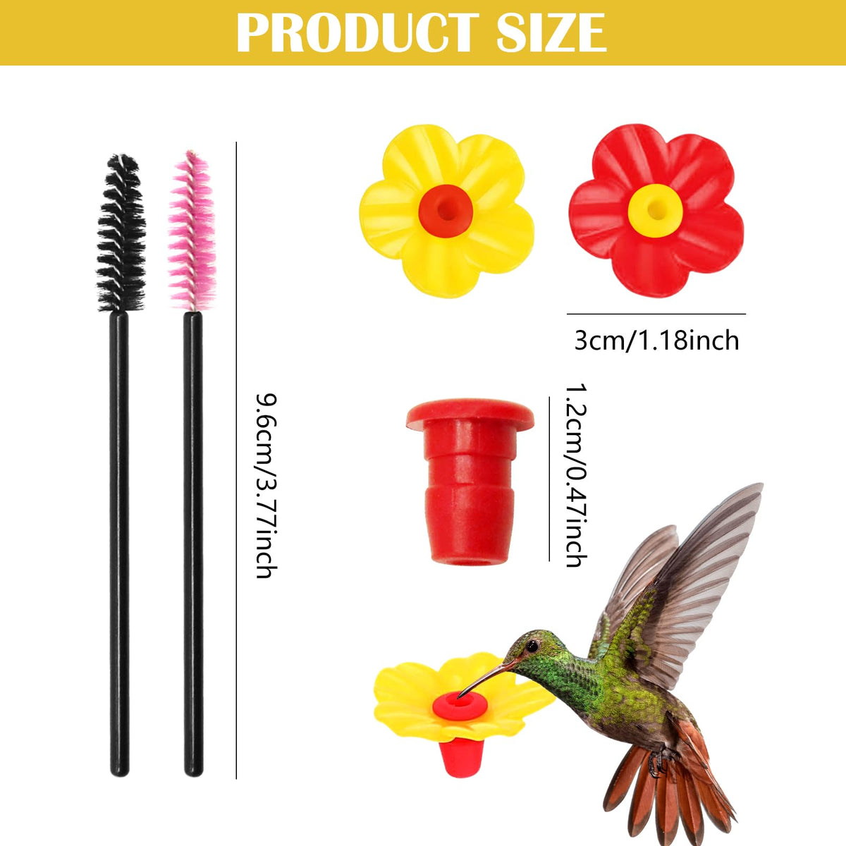 CYUXING yellow replacement flower for hummingbird feeder, bright attractant for garden birds