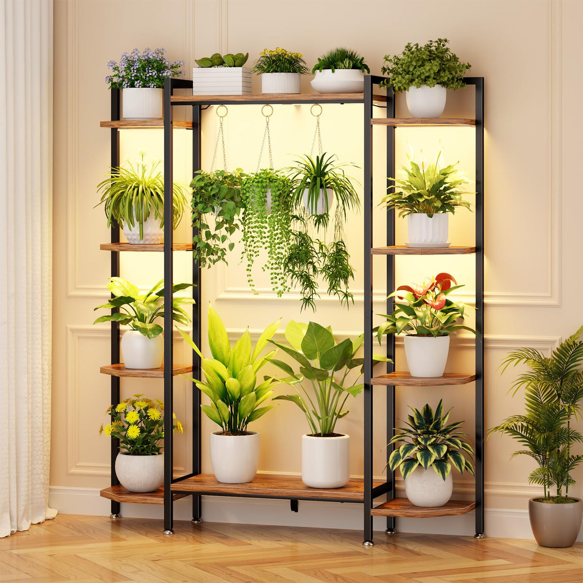 CYXPHION C1 grow lights panel highlights indoor plants for consistent light