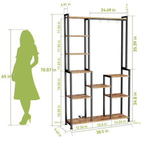 CYXPHION C2 8 pot stands and 3 hanging hooks keep plants organized