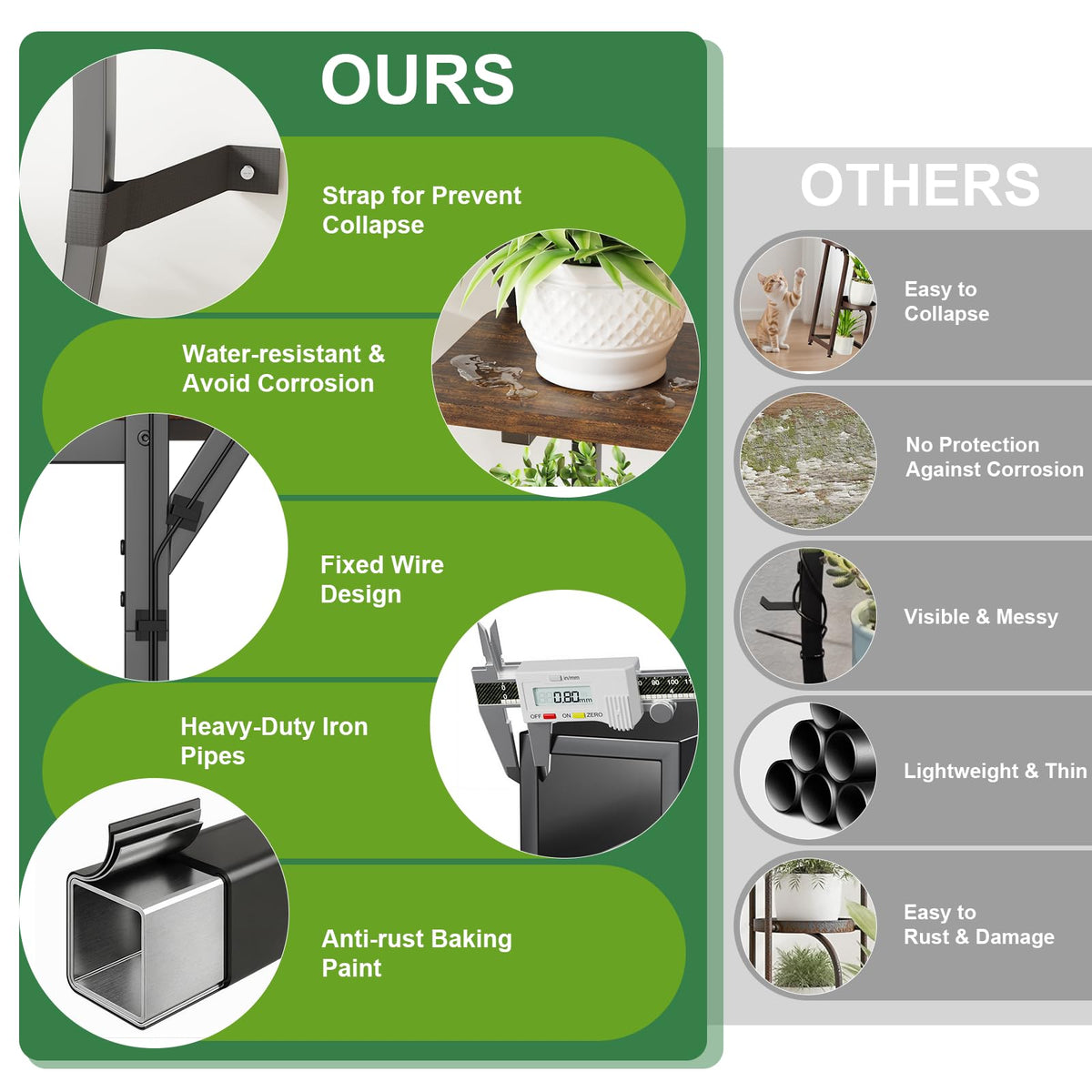 CYXPHION sturdy iron frame resists rust for long-lasting indoor display.
