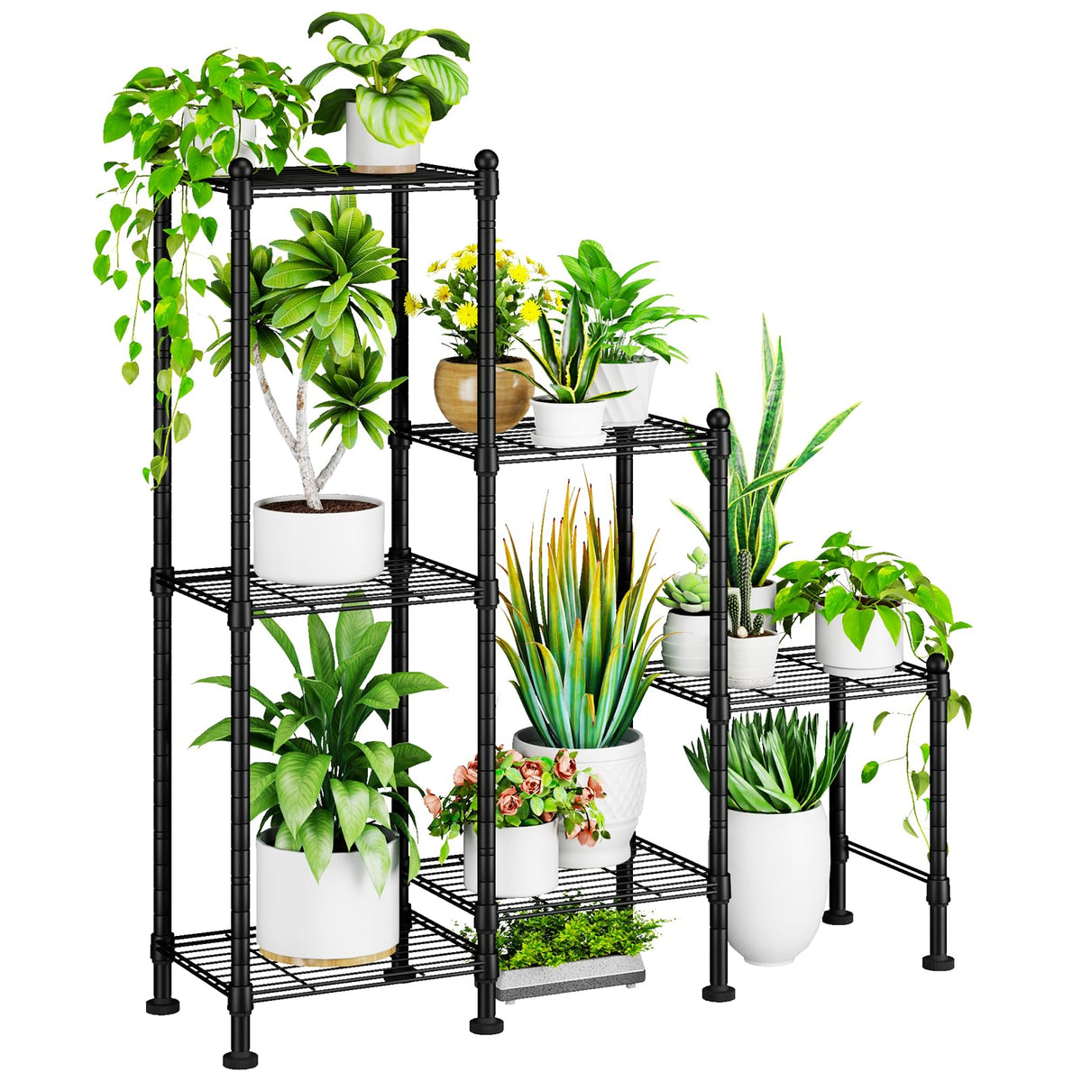 CYXPHION plant stand supports various shapes and configurations for creative garden displays.