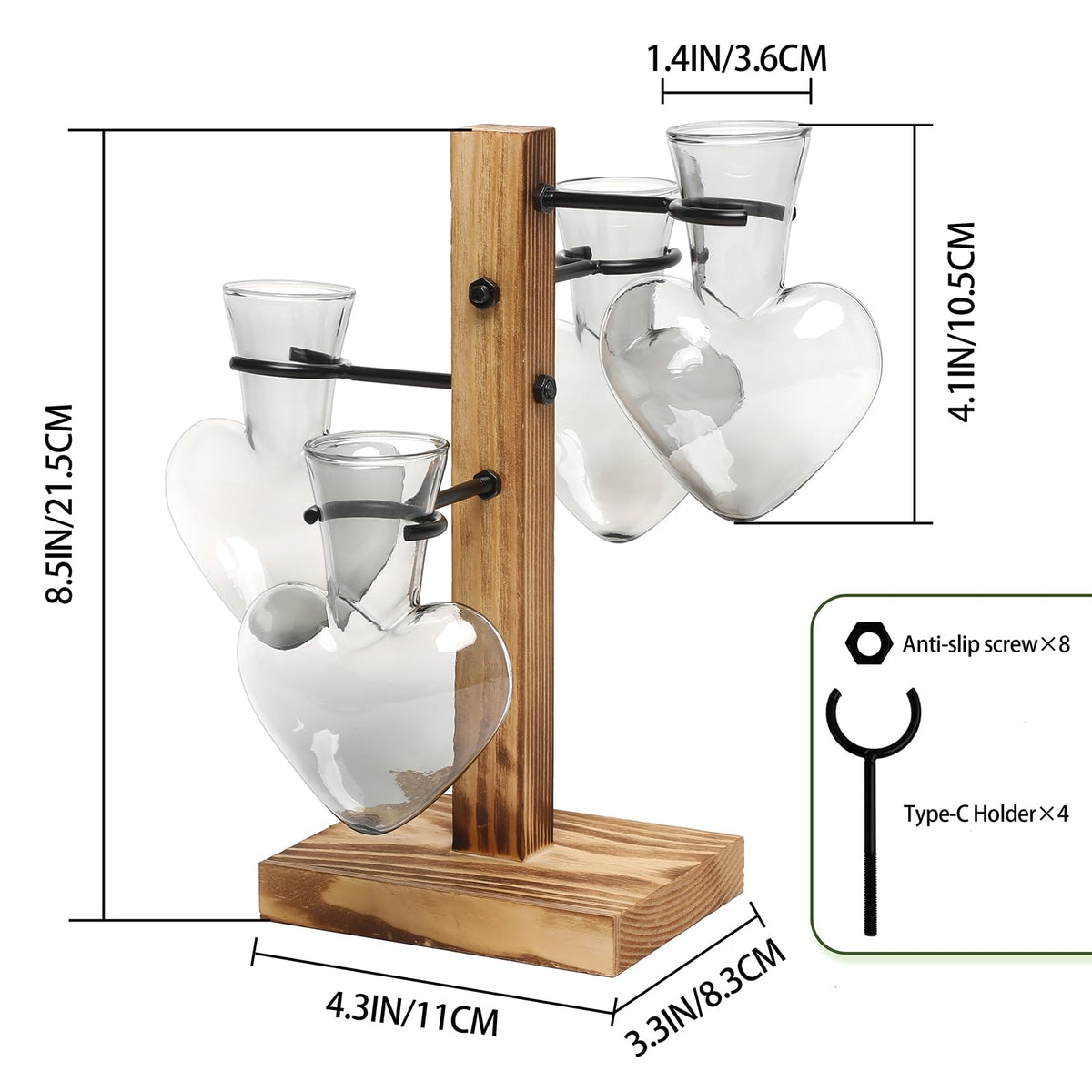 CYZglass propagation station with four C-shaped hangers for flexible setups