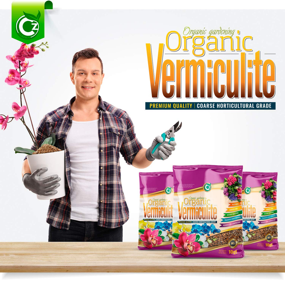 Cz Garden Supply coarse vermiculite promotes root stability in challenging soil conditions