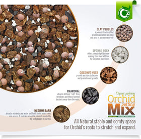 Cz Garden Supply Fir Bark component, promotes drainage and aeration for epiphytic orchids.