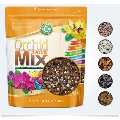 Cz Garden Supply Orchid Potting Mix bag, ready for healthier root development.