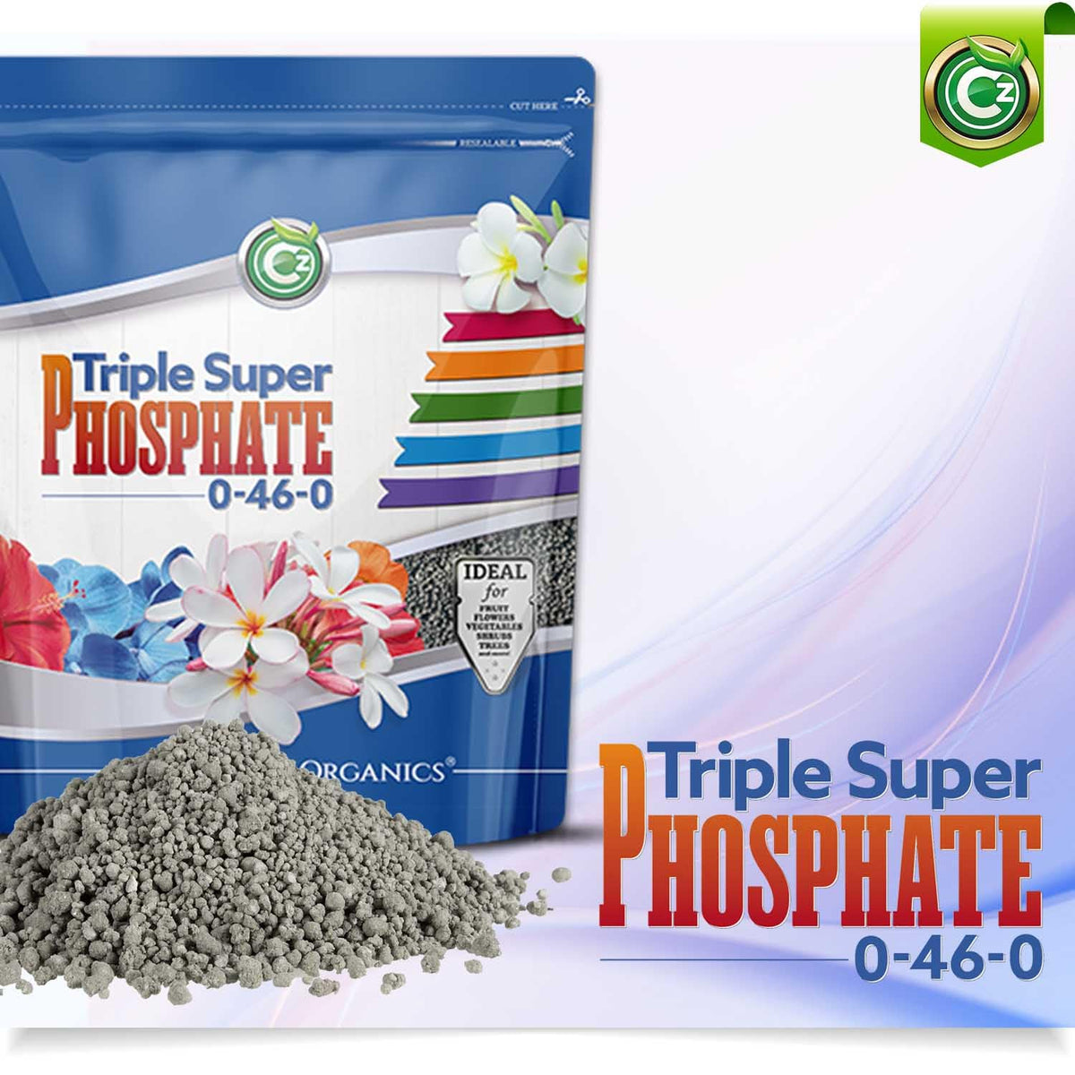 Cz Garden Supply phosphorus granules closeup shows even distribution