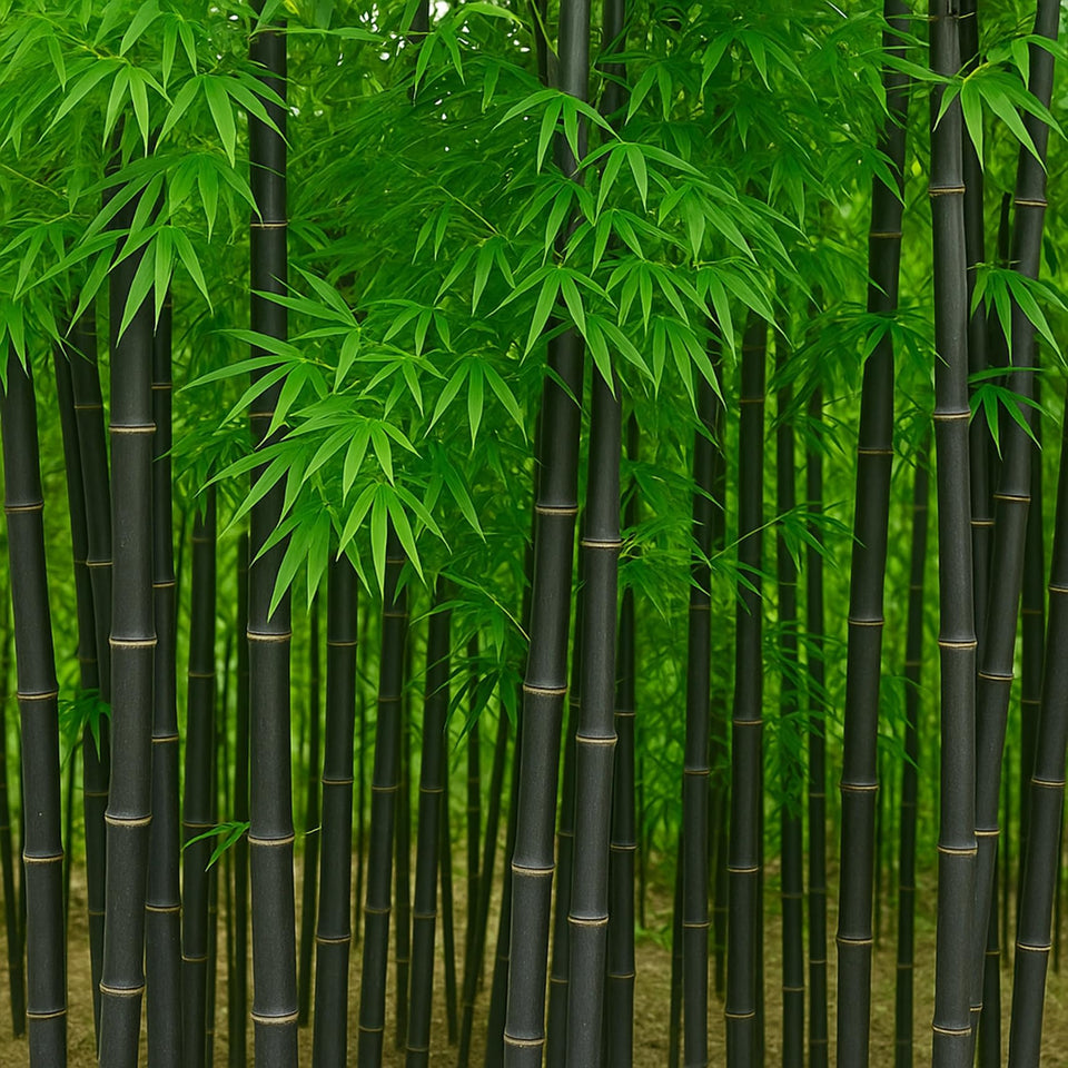 CZ Grain black bamboo seeds show dark canes for dramatic garden privacy