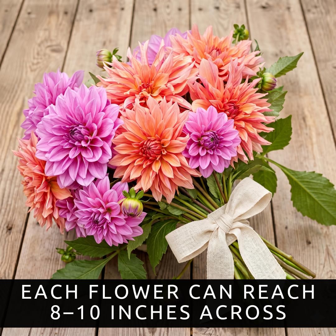 CZ Grain Dahlia Labyrinth Mix in garden bed—great for mass planting with striking color.