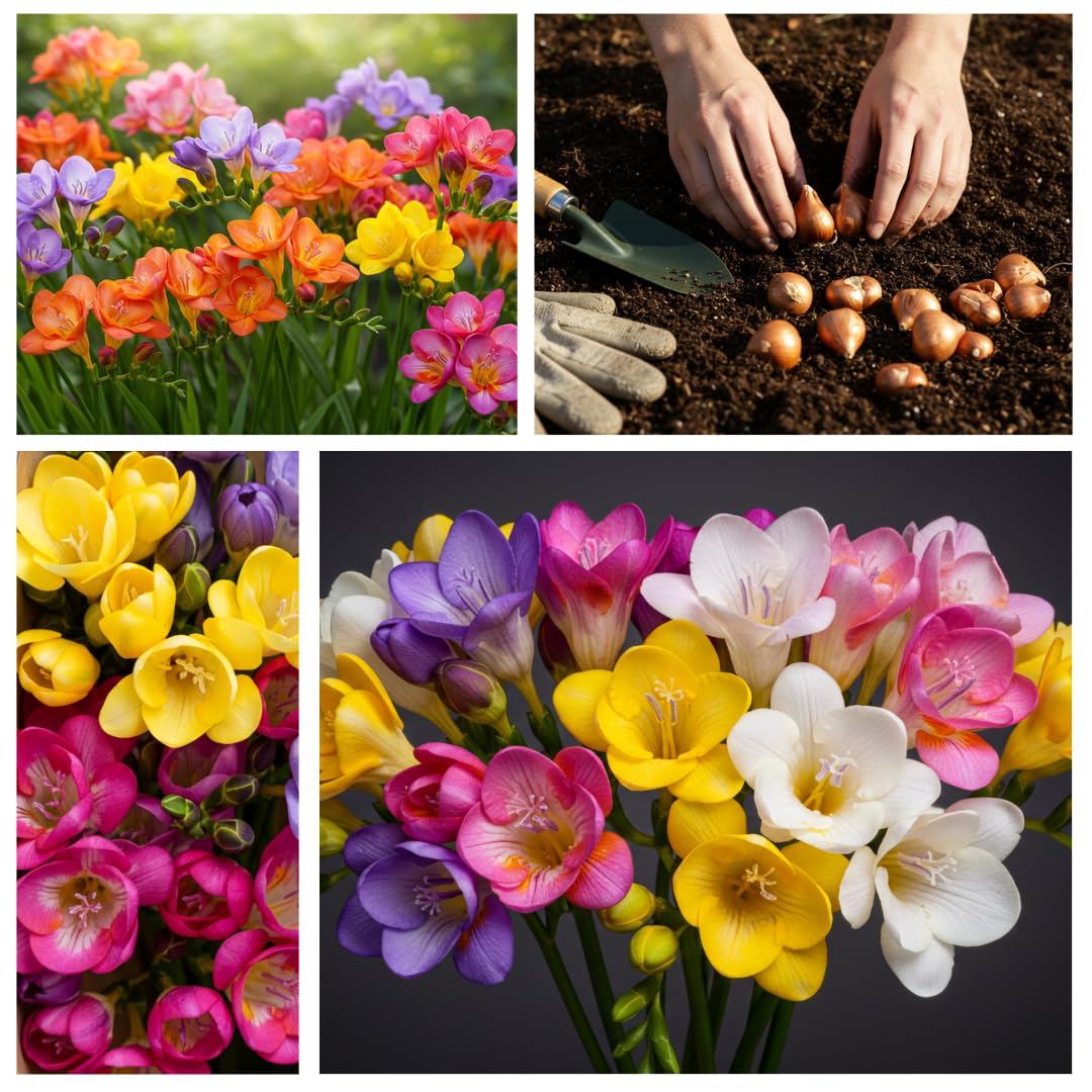 CZ Grain Freesia bulbs in packaging ready for shipment from CZ Grain.