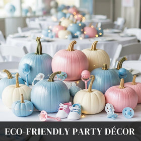 CZ Grain table-top pink pumpkin decorative centerpiece on display
