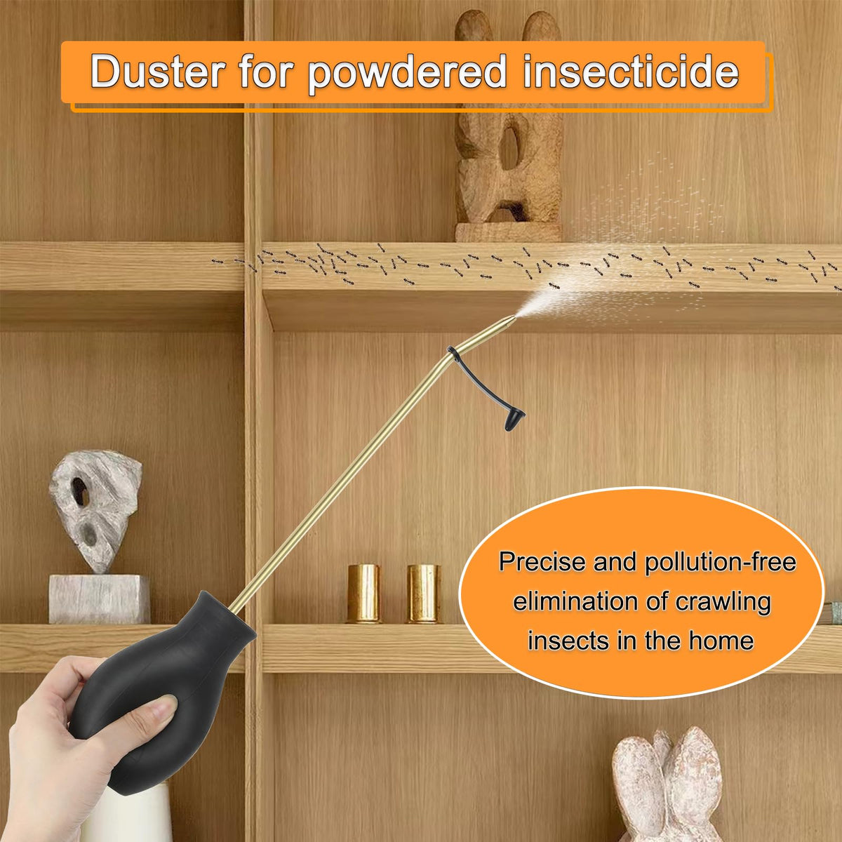 CZA Duster with long copper tube for extended reach in gardening.