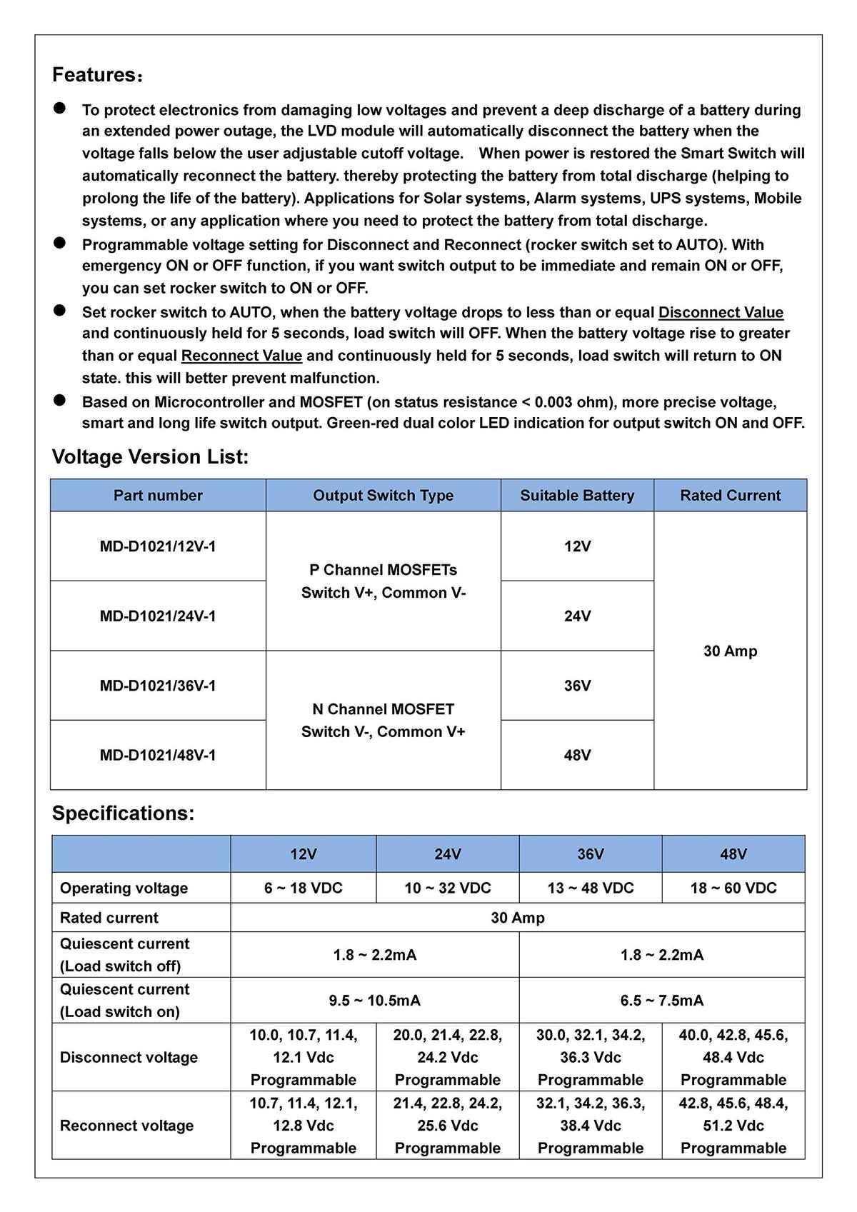 CZH-LABS LVD auto-reconnect function demonstrates battery protection in operation.