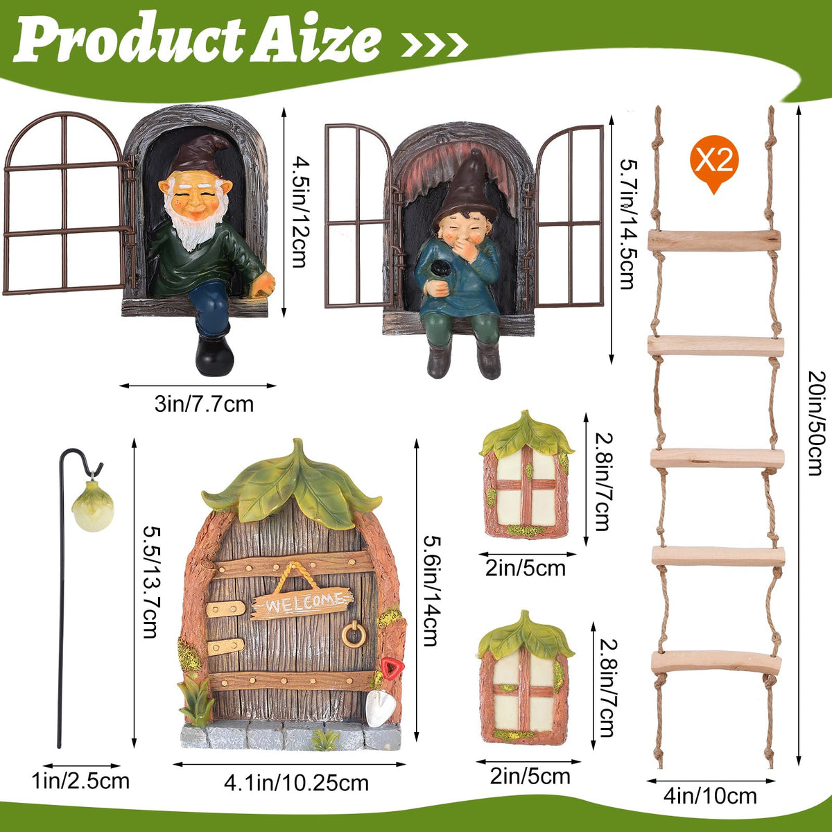 Czlotyh second elf out-the-door tree hugger statue enhances garden charm.