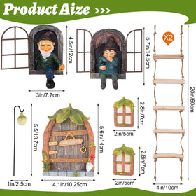 Czlotyh second elf out-the-door tree hugger statue enhances garden charm.