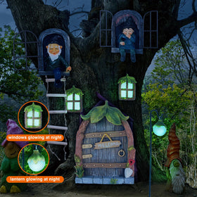Czlotyh fairy window ornament glows softly at night for garden magic.