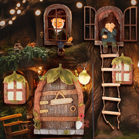Czlotyh ladder hanging tree decoration brightens porches with playful charm.