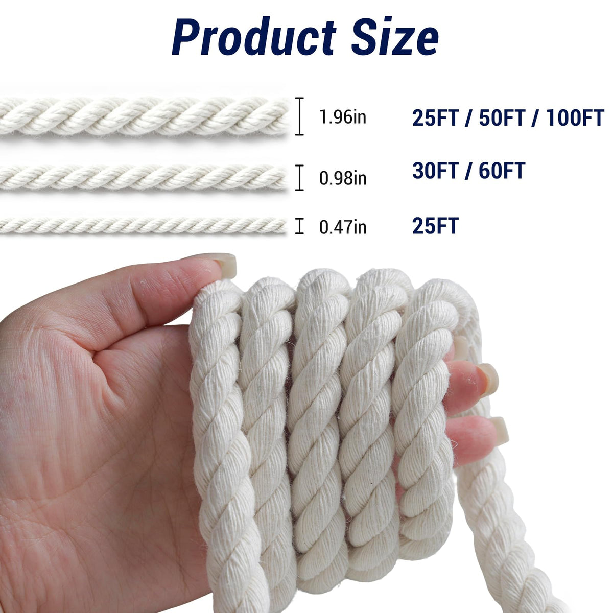 Czoynife cotton rope hammock-ready for relaxed outdoor lounging