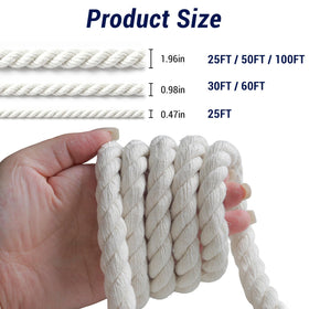 Czoynife cotton rope hammock-ready for relaxed outdoor lounging