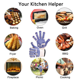 czsyczzs extreme heat gloves blue air fryer transfer scene for easy handling
