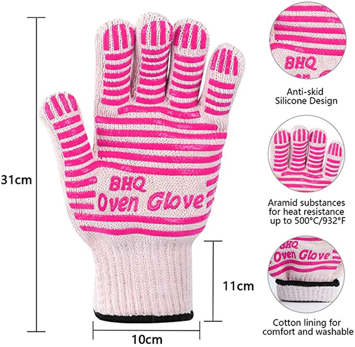 CZSYZCZS baking and kitchen use pink oven gloves