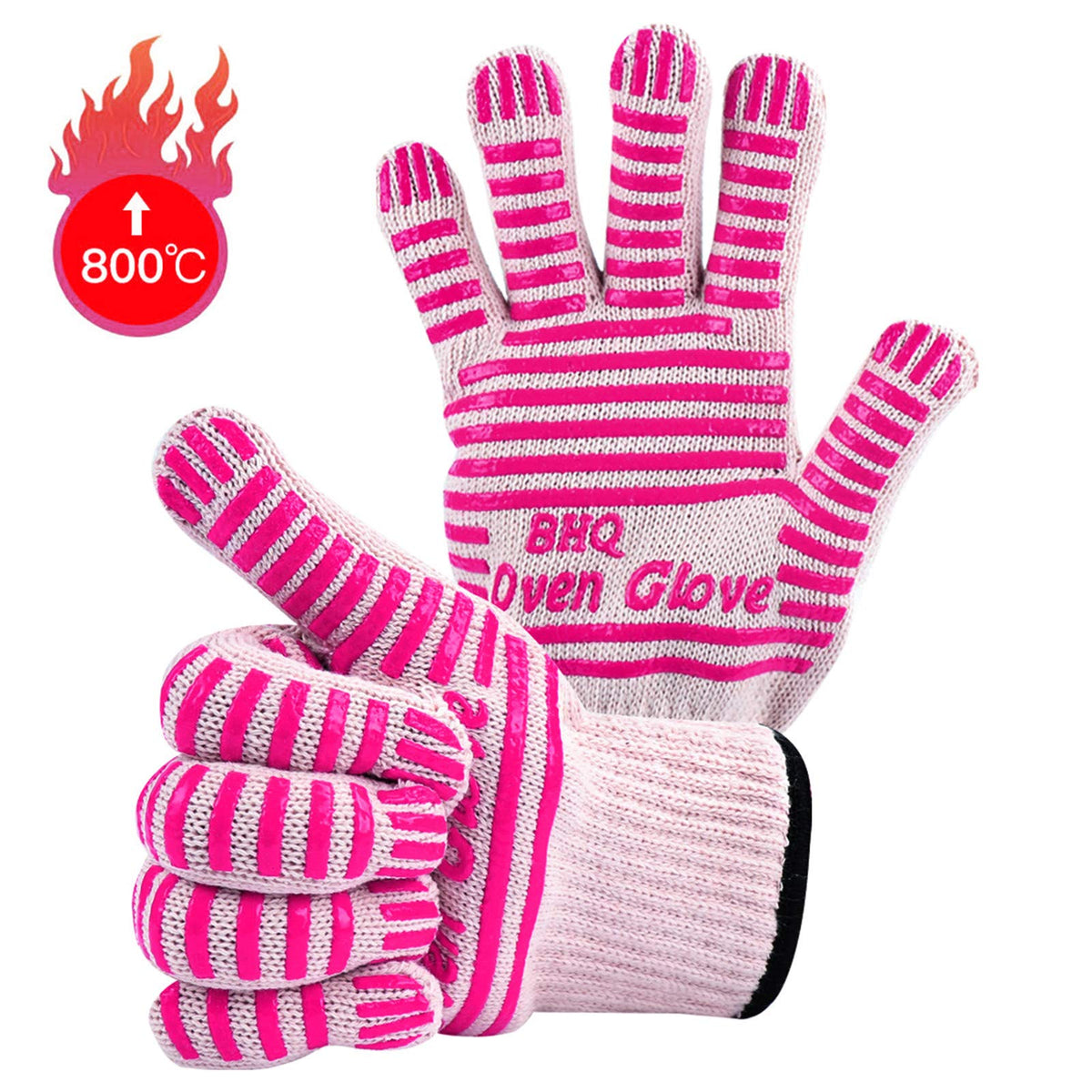 CZSYZCZS extreme heat oven gloves pink two-pack with enhanced grip